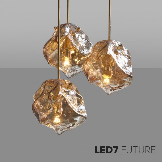 Loft Industry Modern - Glass Stone Pendant